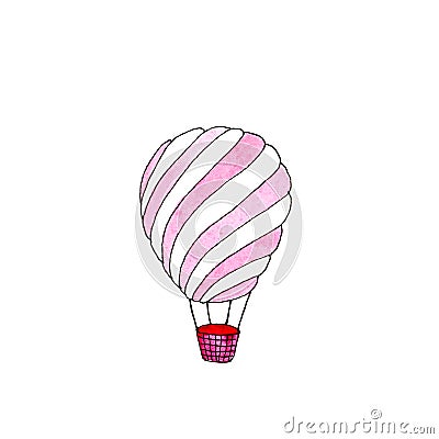 Watercolor isolated hot air balloon Stock Photo