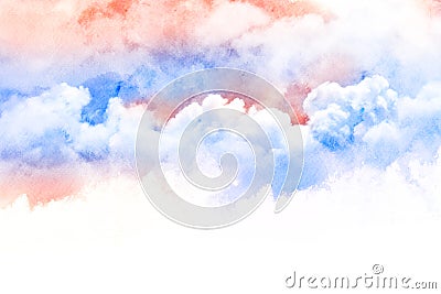 Watercolor illustration of cloud. Cartoon Illustration