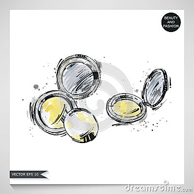 Watercolor illustration of powder for the person. Vector Illustration
