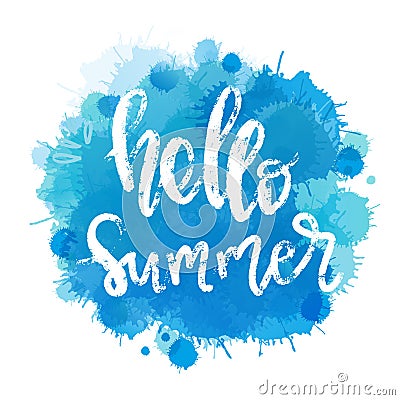 Lettering Hello Summer. Stock Photo