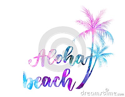 Aloha beach travel concept Vector Illustration