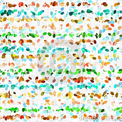 Watercolor irregular confetti dotted background. Hand painted whimsical party carnival seamless pattern. Pretty Stock Photo