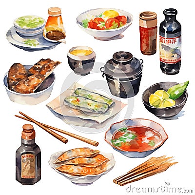 set_of_japannese_food3 Stock Photo
