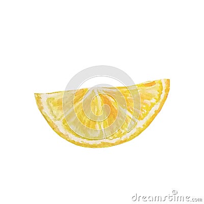 Watercolor juicy lemon slice Stock Photo