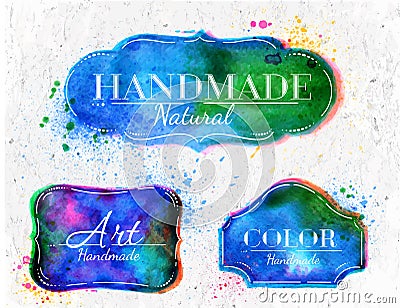 Watercolor Labels overlay Vector Illustration