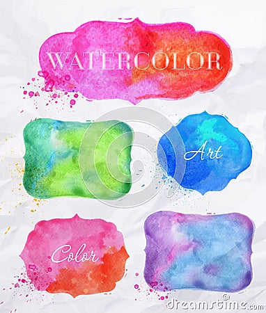 Watercolor labels Vector Illustration