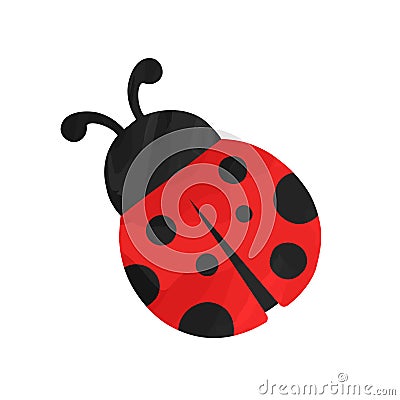 Watercolor ladybug cute simple clipart illustration Vector Illustration