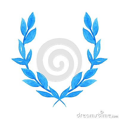 Watercolor laurel wreath. Vector Illustration