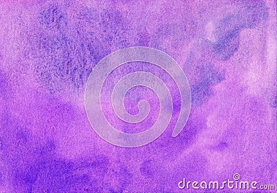 Watercolor lavender background texture. Calm purple aquarelle backdrop. Stains on paper Stock Photo