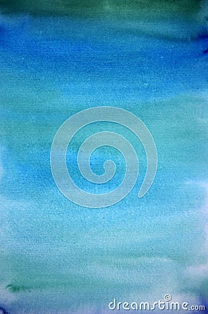 Watercolor light blue hand painted art background Stock Photo