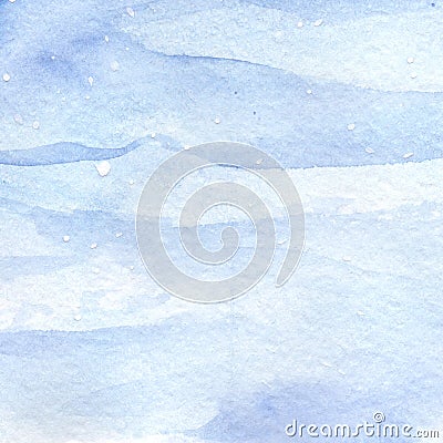 Watercolor light blue winter snow sky texture background Stock Photo