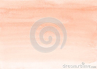 Watercolor light coral gradient background texture. Brush strokes on paper. Peach color backdrop Stock Photo