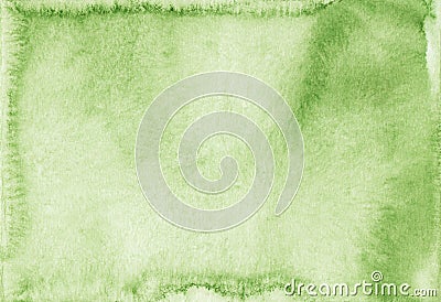 Watercolor light green background texture. Aquarelle spring green color backdrop. Old watercolour overlay Stock Photo