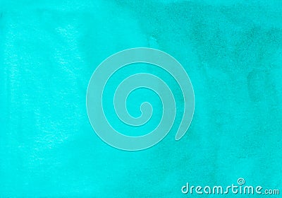 Watercolor light turquoise gradient background texture. Aquarelle abstract bright sea blue ombre backdrop Stock Photo