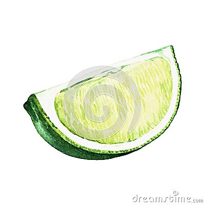 Watercolor lime. Zoom Stock Photo