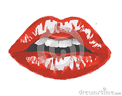 watercolor lips. Vector Illustration