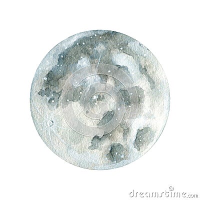 Watercolor magic astrology moon Cartoon Illustration