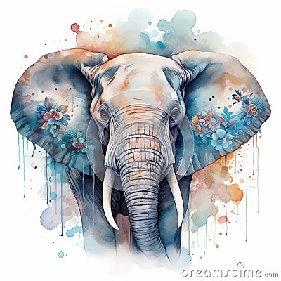 Watercolor mandala elephant illustration art wallpaper Cartoon Illustration