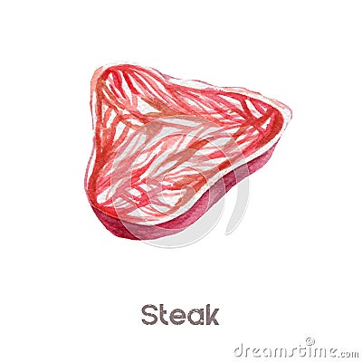 Watercolor meat Clipart - steak Stock Photo