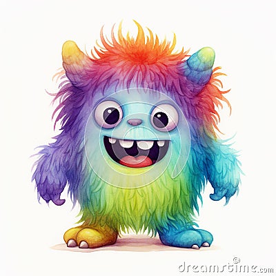 Watercolor Monster Moment Creative Spark Stock Photo