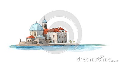 Watercolor montenegro illustration Cartoon Illustration