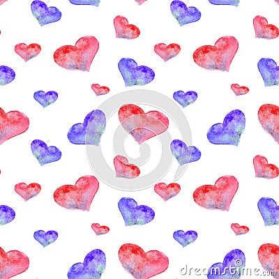 Watercolor multi-colored heart on a white background. Stock Photo