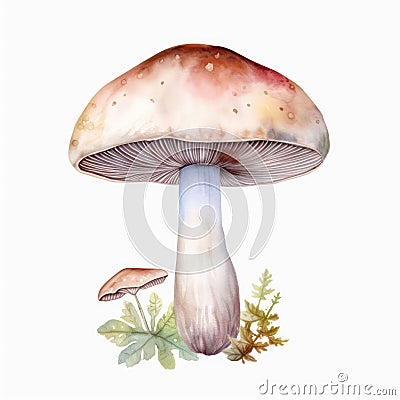 Watercolor mushroom. Stock Photo