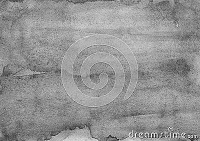 Watercolor old gray textured background painting. Monochrome calm grunge backdrop. Stock Photo