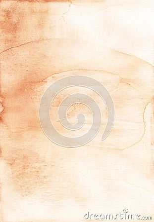 Watercolor old light orange gradient background texture. Brush strokes on paper. Peach color backdrop Stock Photo