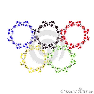 Watercolor Olympic rings on a white background Editorial Stock Photo