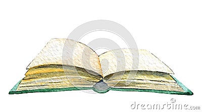 Watercolor open book Cartoon Illustration