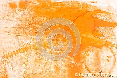 Watercolor orange painted background Stock Photo