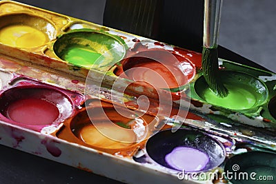 Watercolor paint. Stock Photo