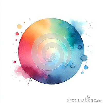 watercolor paint colorful paint spot on white background Stock Photo