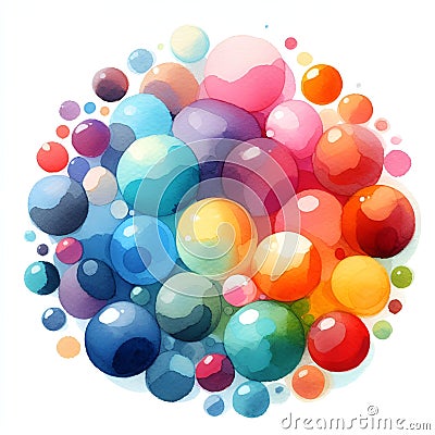 watercolor paint colorful paint spot on white background Stock Photo