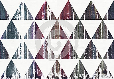 Watercolor painted striped purple, blue and cyan splatter colors in triangles, raster illustration. Cartoon Illustration
