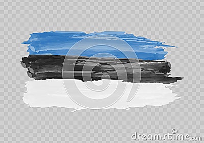 Watercolor painting flag of Estonia Vector Illustration