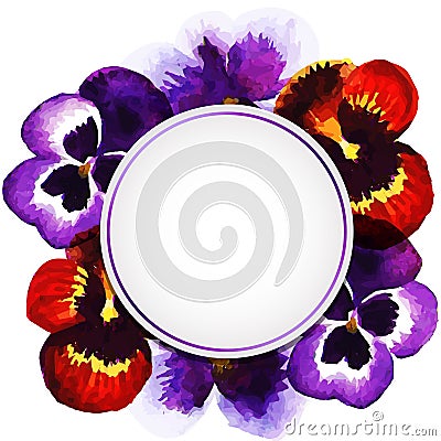 Watercolor pansies Vector Illustration