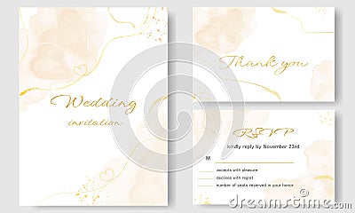 Watercolor pastel luxury background and template layout design for invite card. Hand drawn illustration. Vector EPS> Vector Illustration