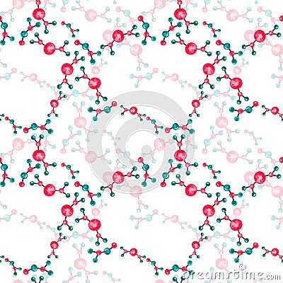 Watercolor pattern with chemical molecules Stock Photo