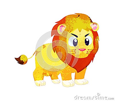 Watercolor peacok lion isolated on white background Vector Illustration