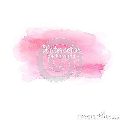 Watercolor pink abstract hand painted background. Watercolor vec Vector Illustration