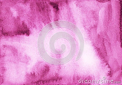 Watercolor pink background with space for text. Watercolour light crimson liquid backdrop. Stains on paper Stock Photo