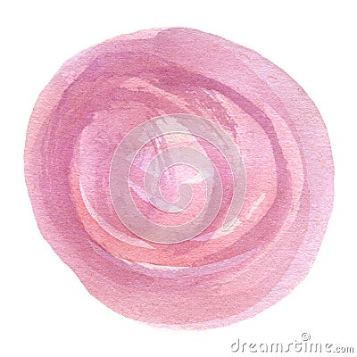 Watercolor pink dot - circle isolated on white background, minimalistic hand-painted illustration Cartoon Illustration