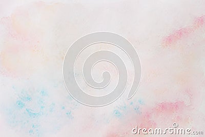 Watercolor pink and turquoise abstract hand painted background with drawing paper texture Stock Photo