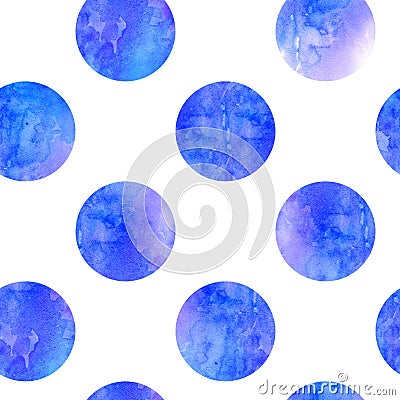 Watercolor polka dots background Stock Photo