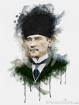 Illustration of Mustafa Kemal Ataturk Vector Illustration