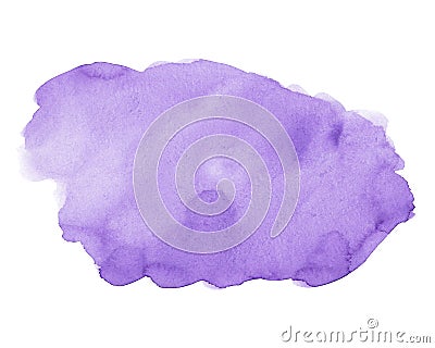 Watercolor purple background with space for text isolated. Lavender aquarelle spot Stock Photo