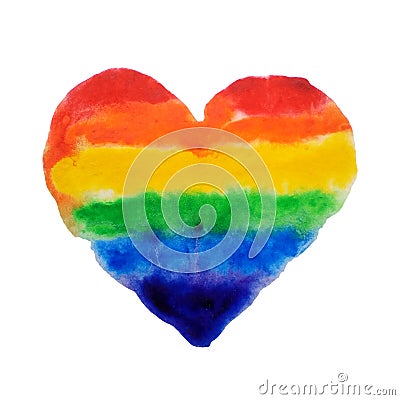 Watercolor Rainbow Colors love Gay Lesbian LGBT illustration isolated Cartoon Illustration