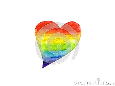 Watercolor rainbow heart symbol LGBT or Lesbian, Gay, Bisexual,Transgender Stock Photo